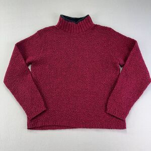 Oona Sweater Womens S/M Red Turtleneck‎ Pullover Wool Made in USA Fishermen